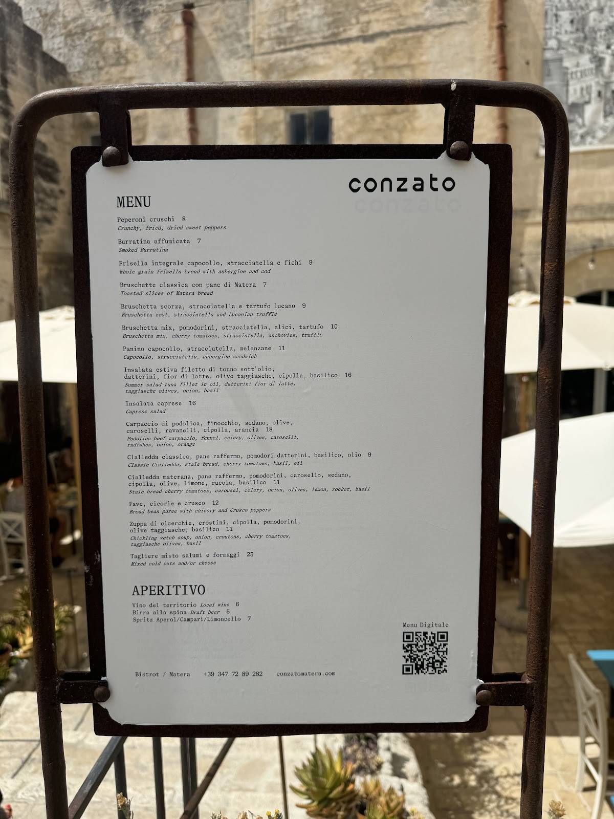 Menu de Conzato Norcineria