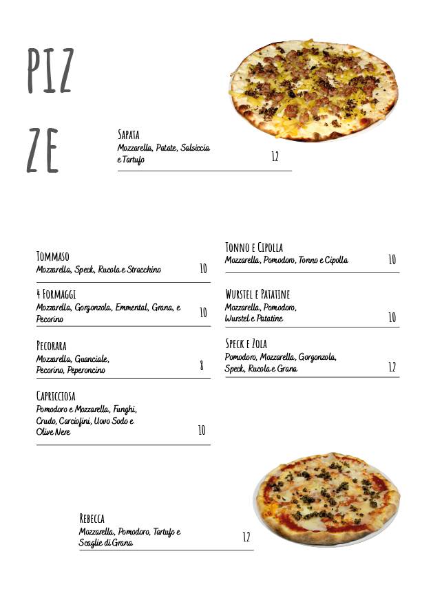 Menu di Ristorante Spapizar 