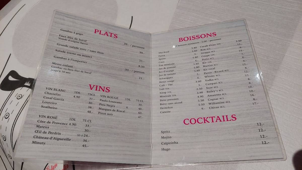 Menu de Corail Rose