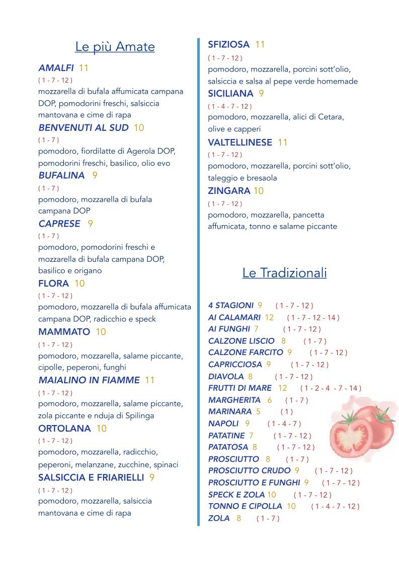 Menu di Pizzeria Mammato 