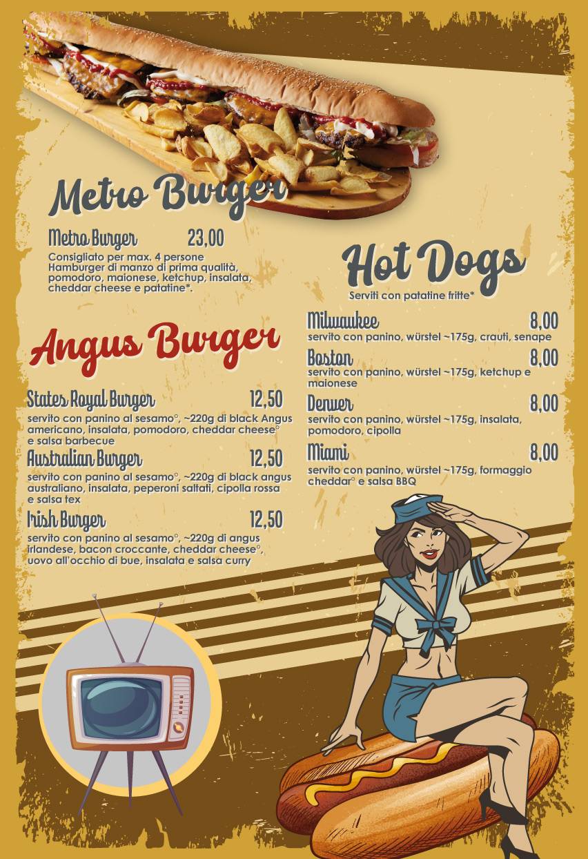 Menu di 50's ristoburger 