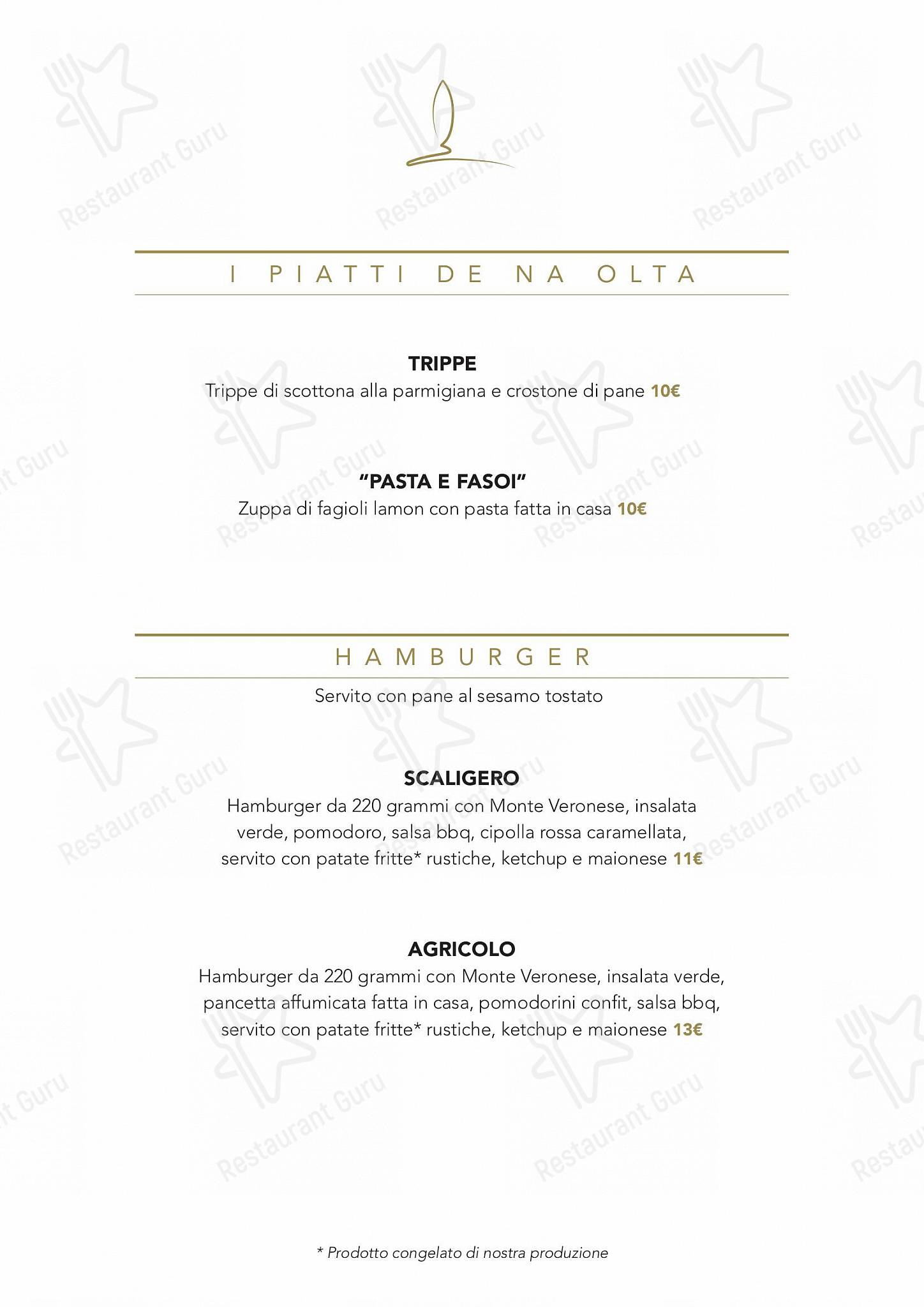 Menu di Agriturismo Corte Scaligera - piatti e bevande
