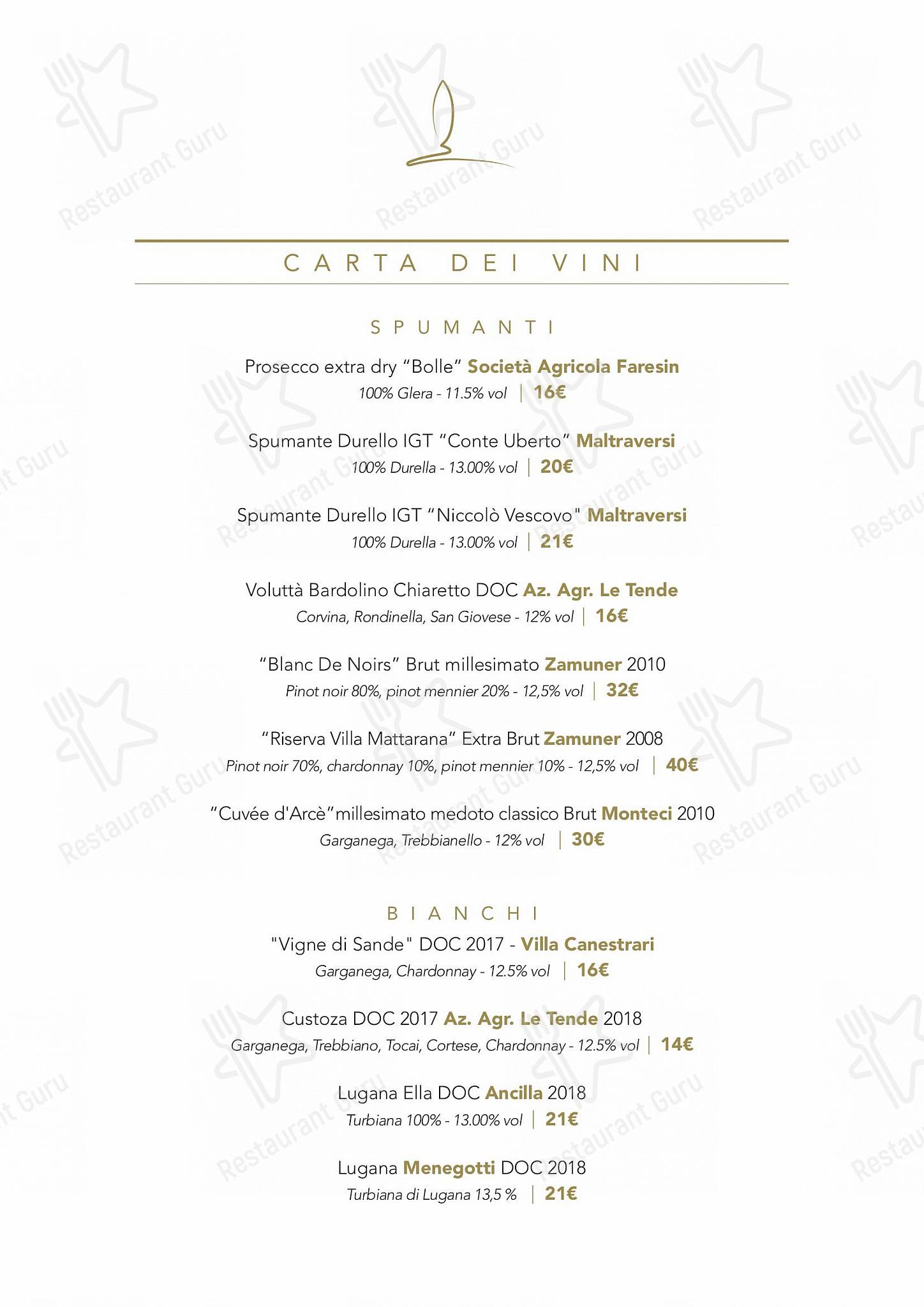 Menu di Agriturismo Corte Scaligera - pasti e bevande