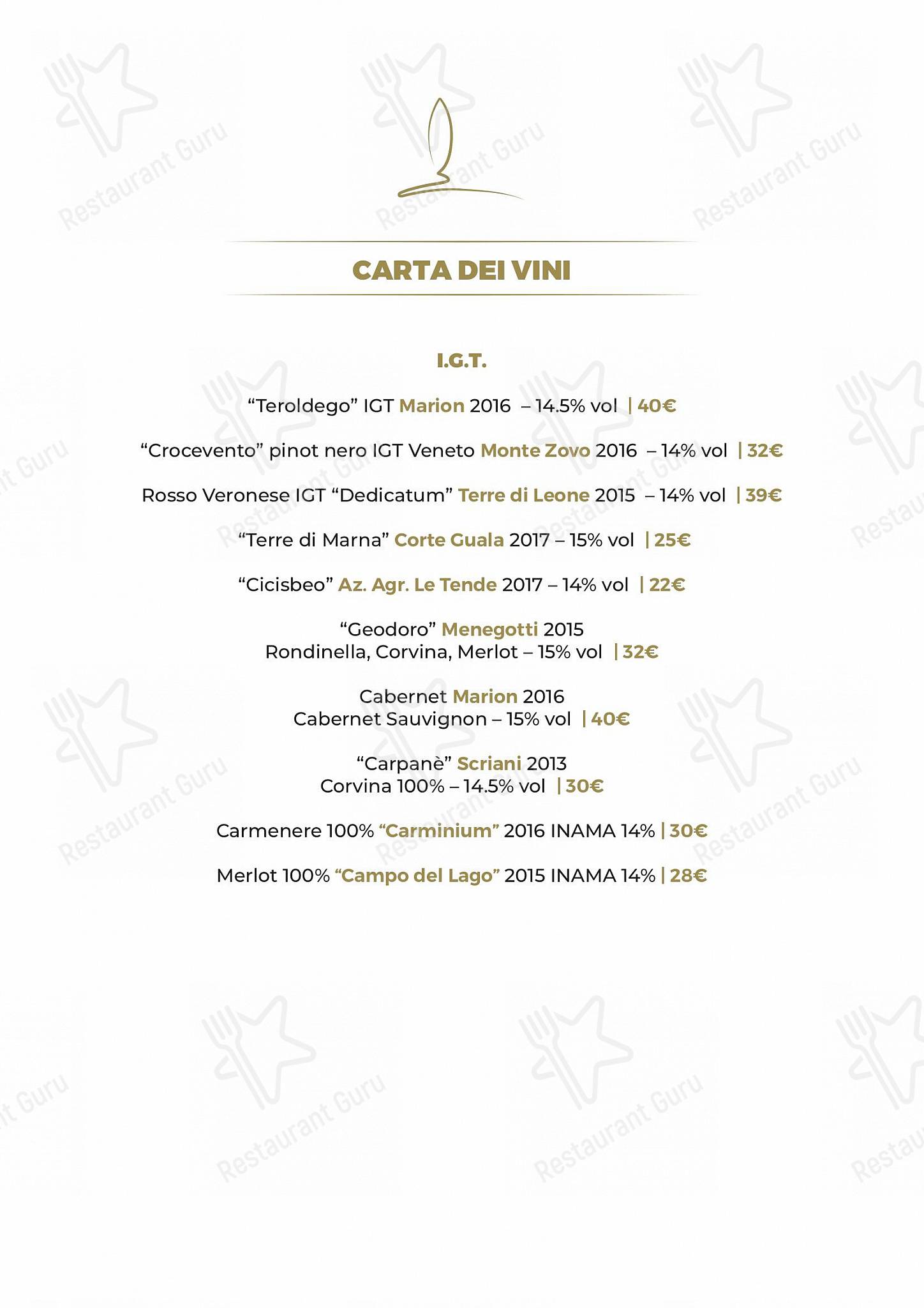 Menu di Agriturismo Corte Scaligera - pasti e bevande