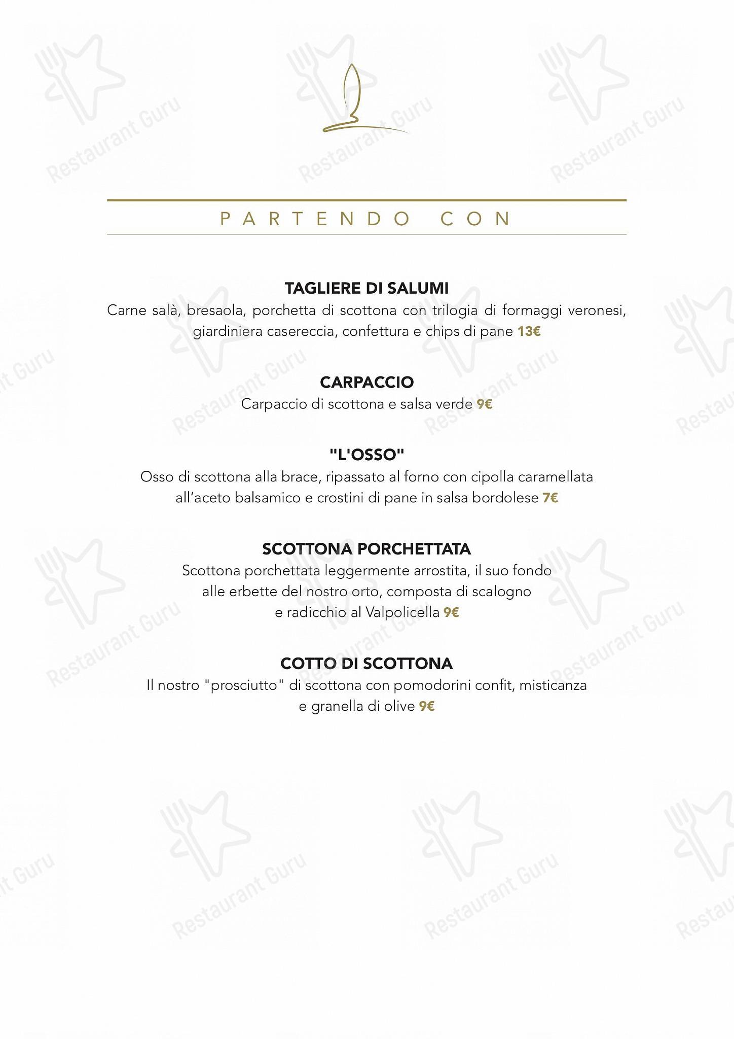 Menu di Agriturismo Corte Scaligera - piatti e bevande