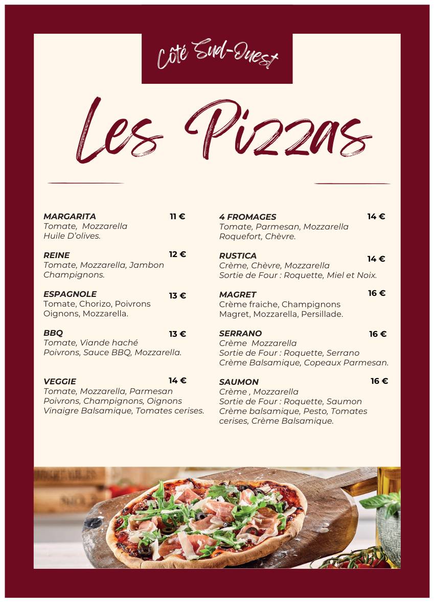 Menu de Côté Sud-ouest