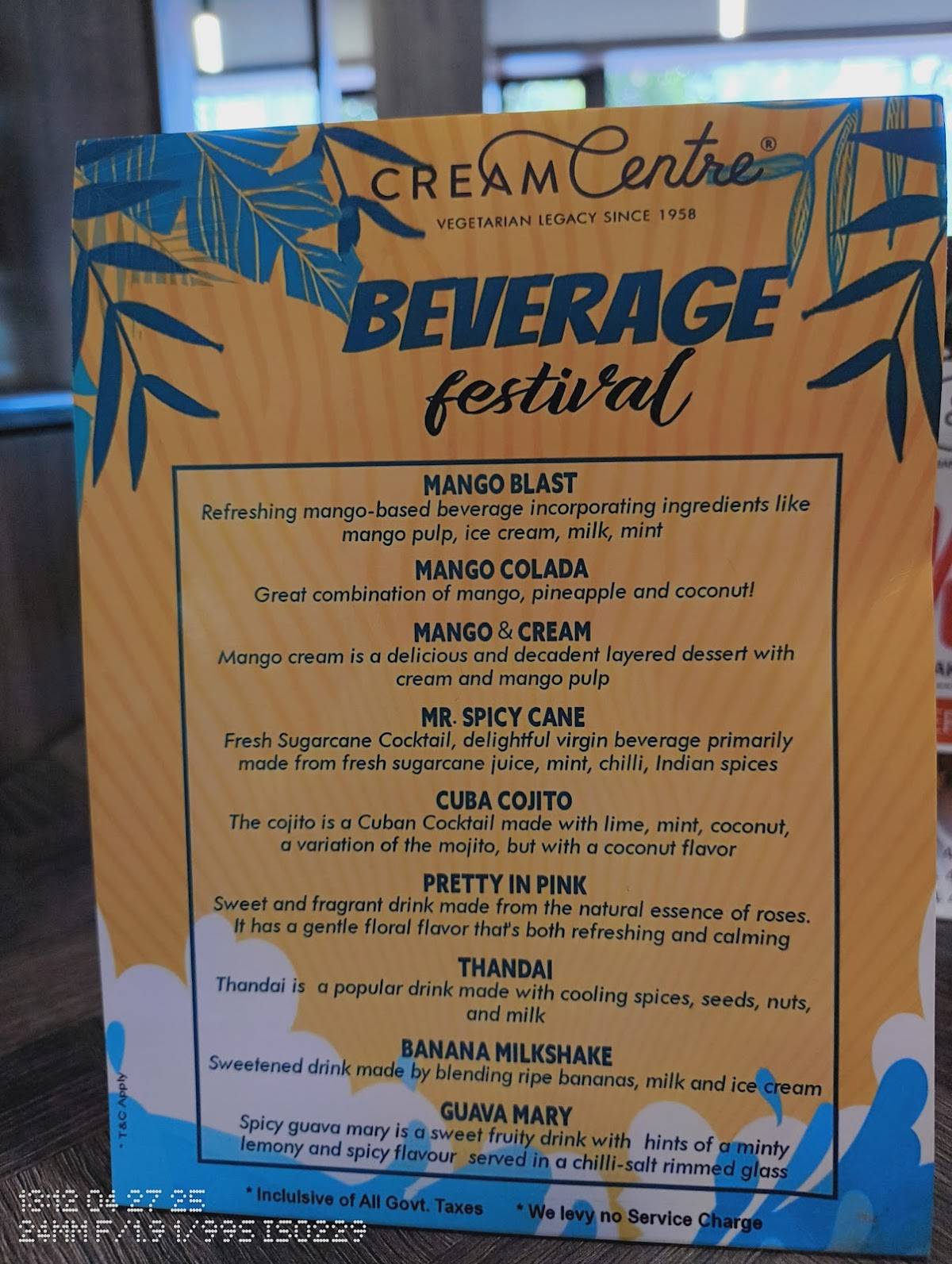 Cream Centre Nungambakkam Chennai menu