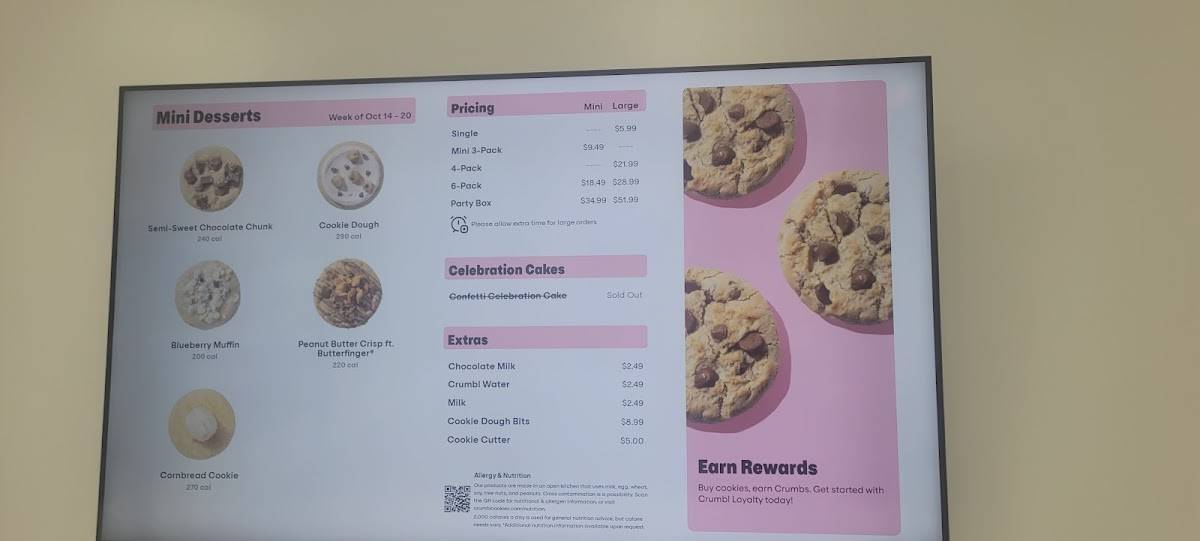 Menu de Crumbl - Airdrie