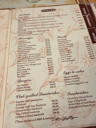 Crystal Restaurant menu