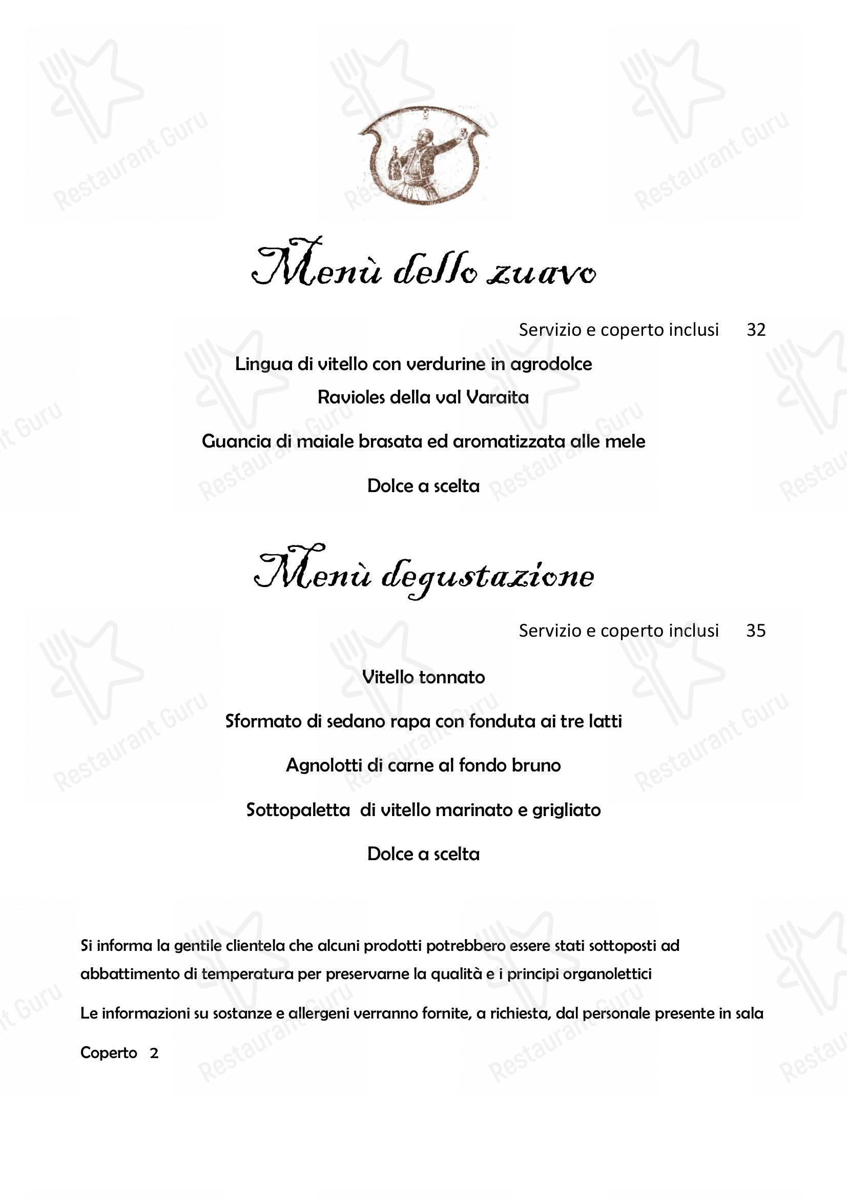 Menu di Il Nuovo Zuavo - Christmas Menu