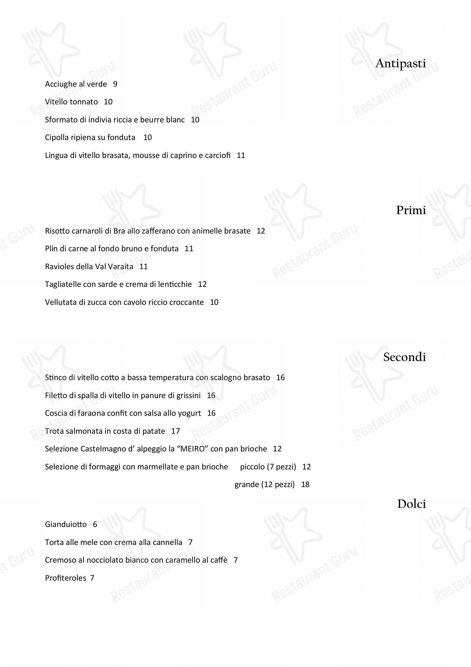 Menu di Il Nuovo Zuavo - Drink menu