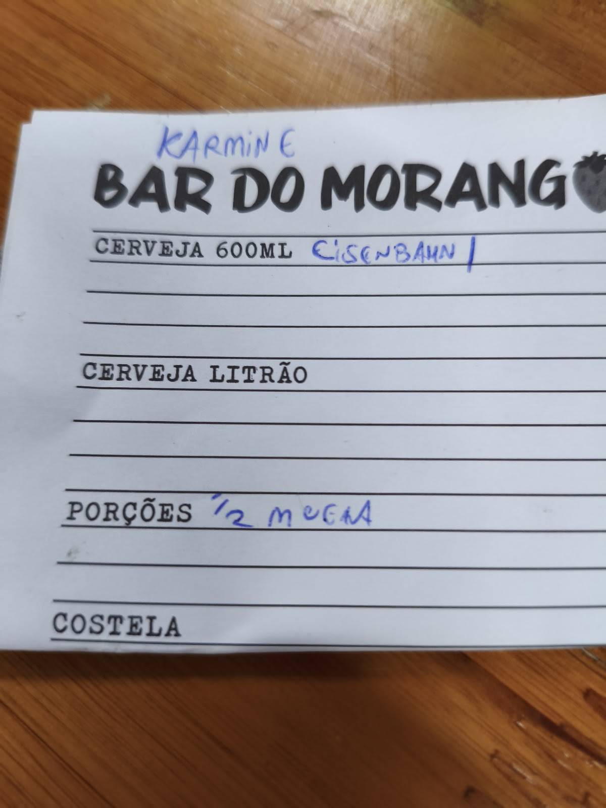 Bar Do Morango cardápio