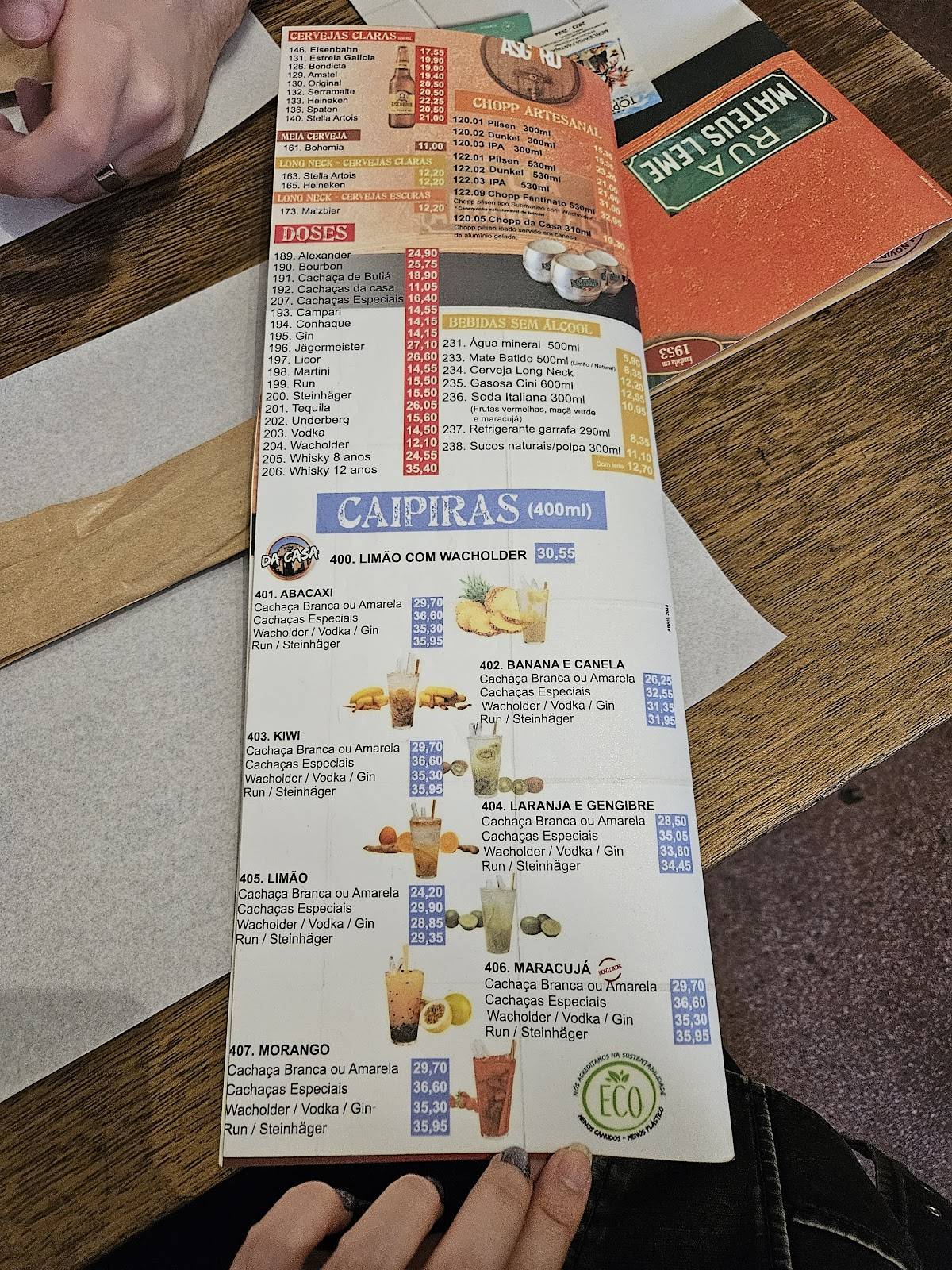 Mercearia Fantinato cardápio