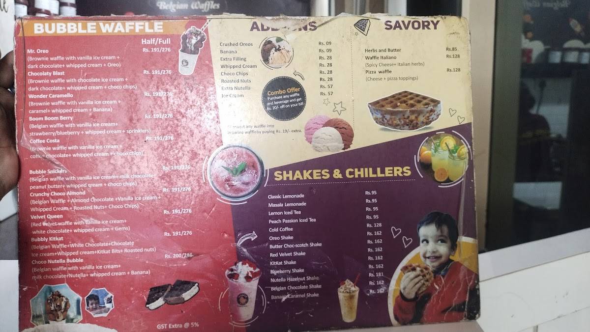 Waffle Bites menu