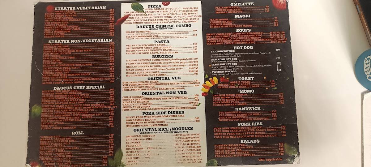 DAUCUS - Ethnic Restaurant & Cafe menu