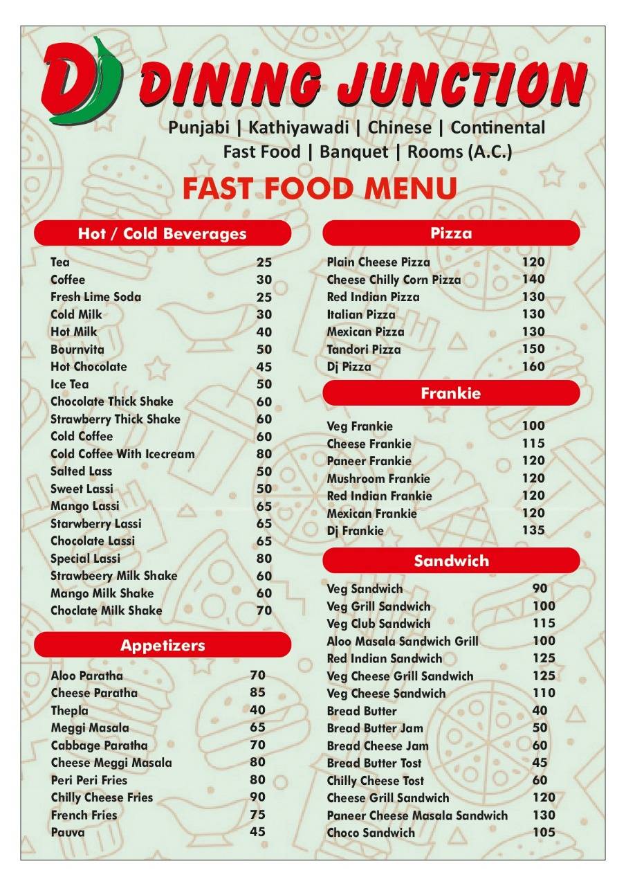 DINING JUNCTION menu