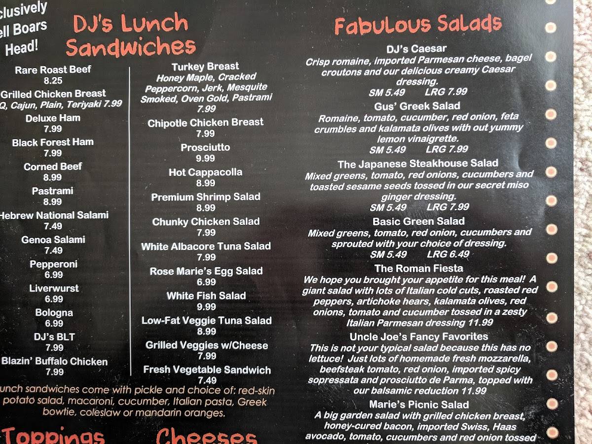 Menu at DJ's Bagel Café cafe, Fountain Hills