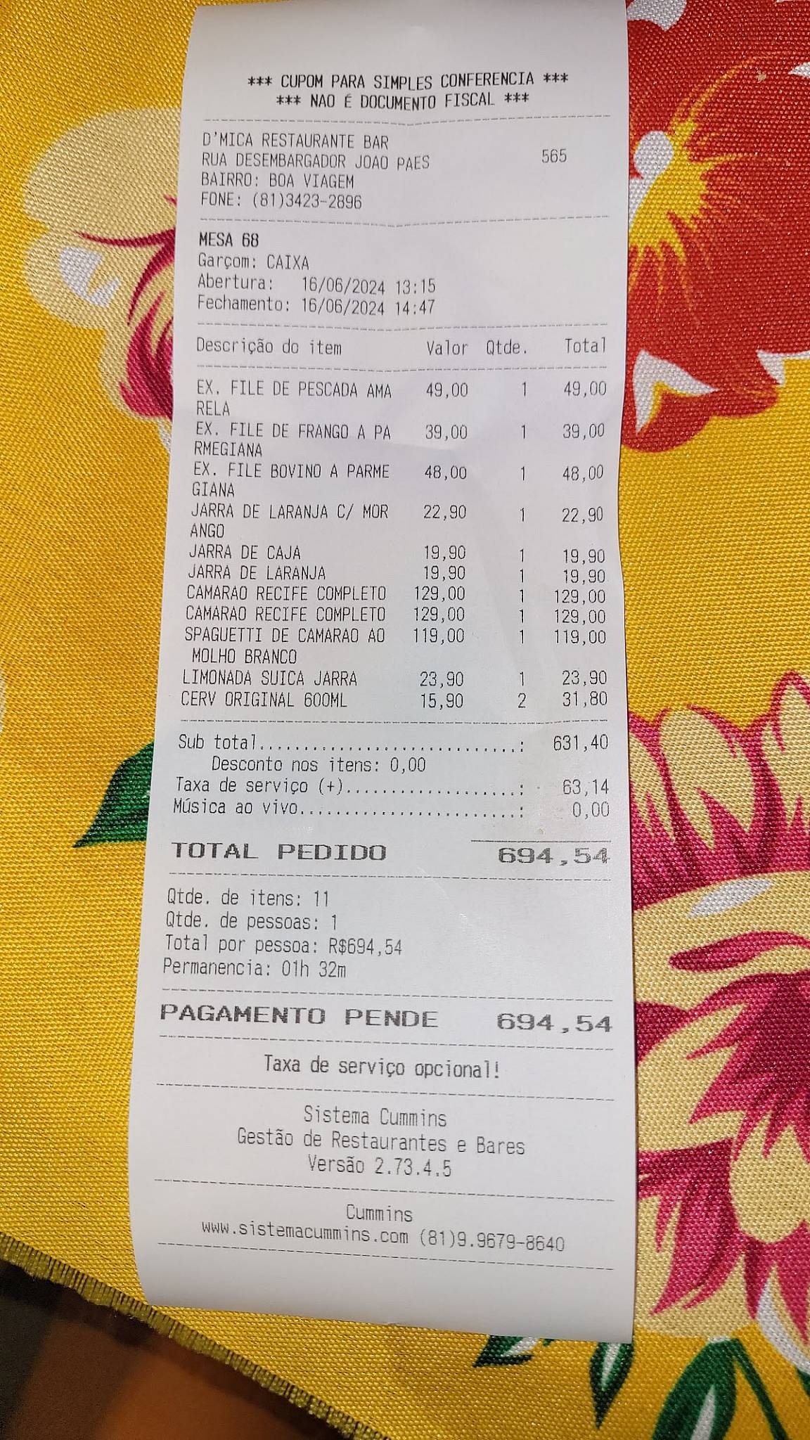 D'Mica Boteco Bar cardápio