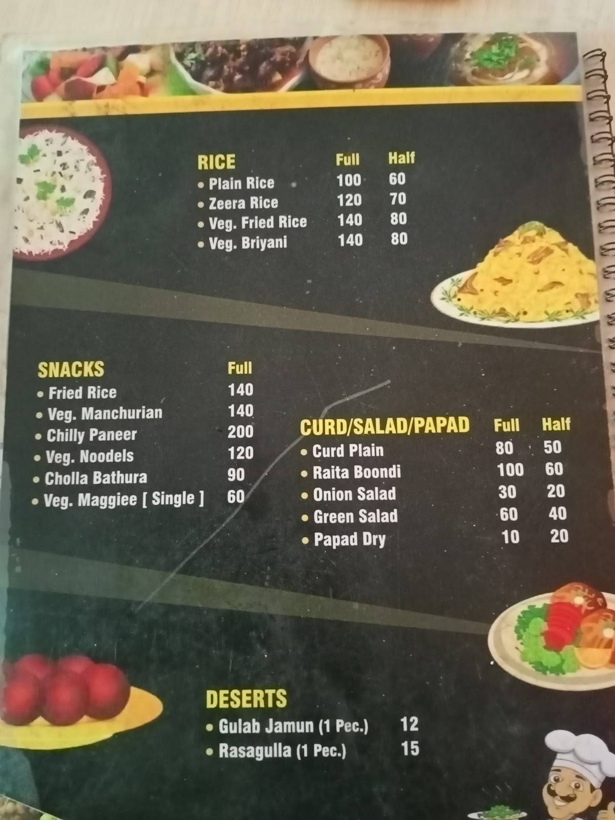 DOLPHIN RESTAURANT (PURE VEG.) menu