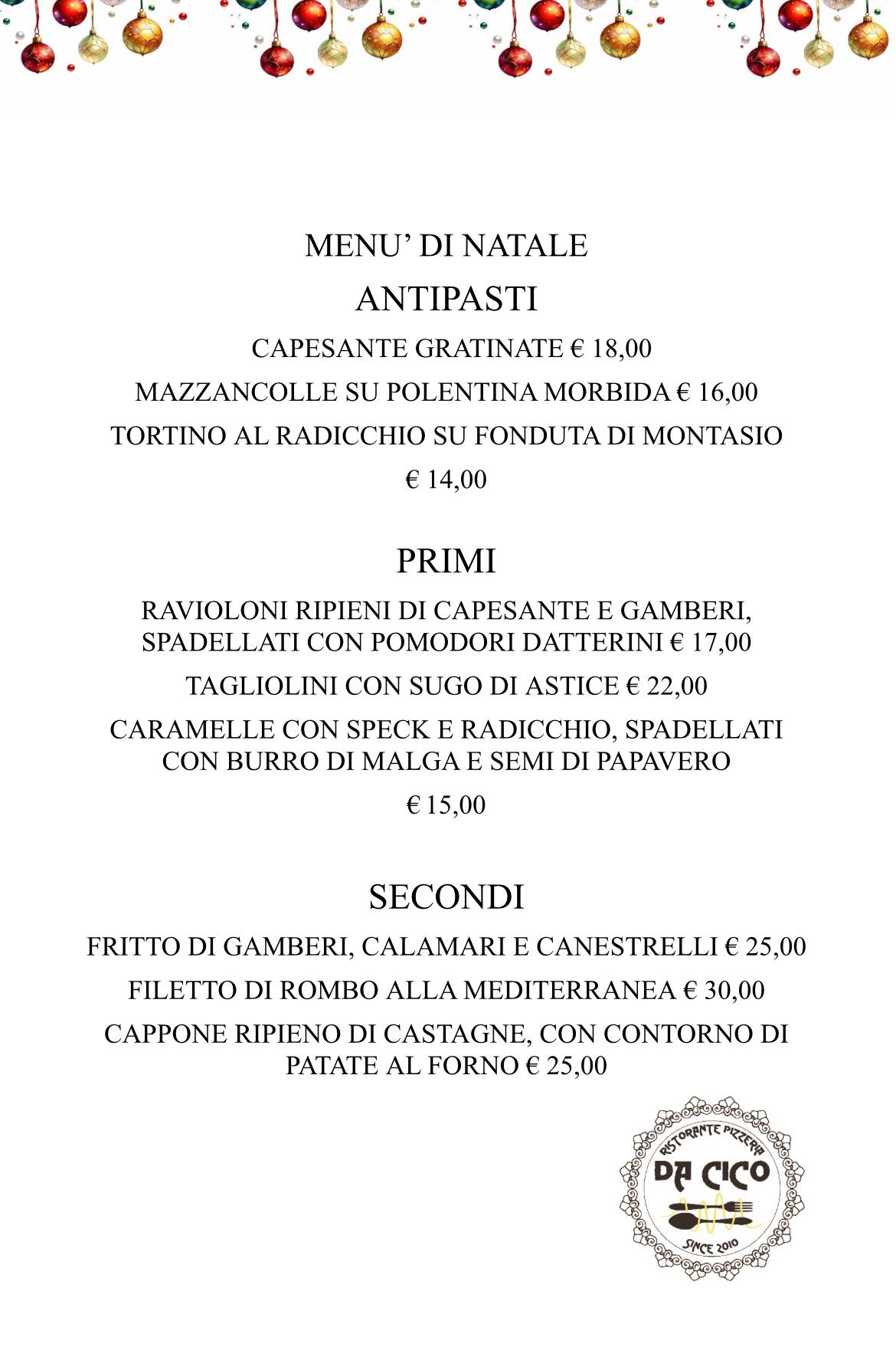 Menu di DA CICO 