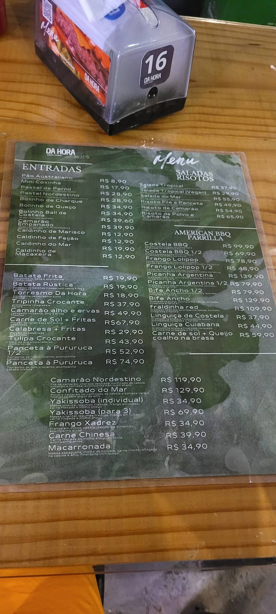 Da Hora Comida Gourmet cardápio