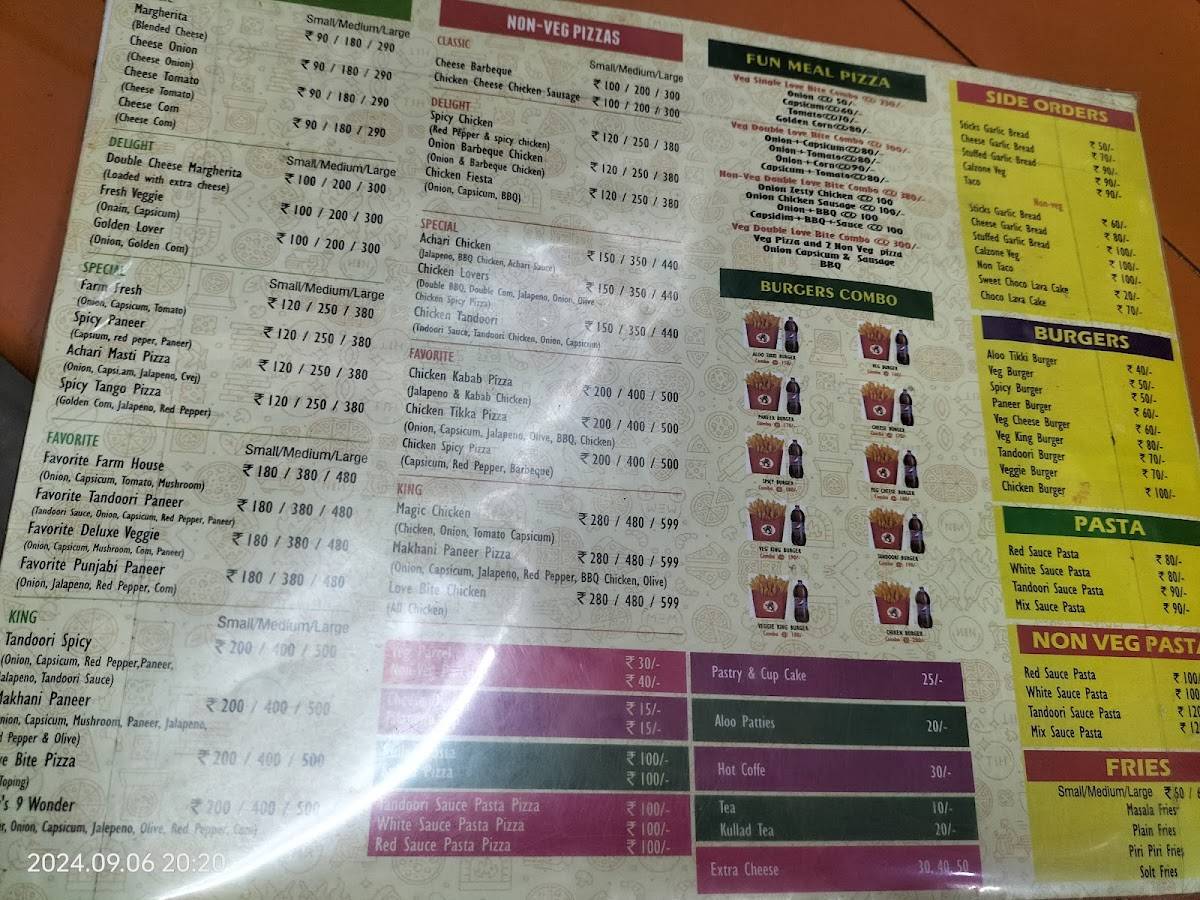 Da Love Bite Pizza menu