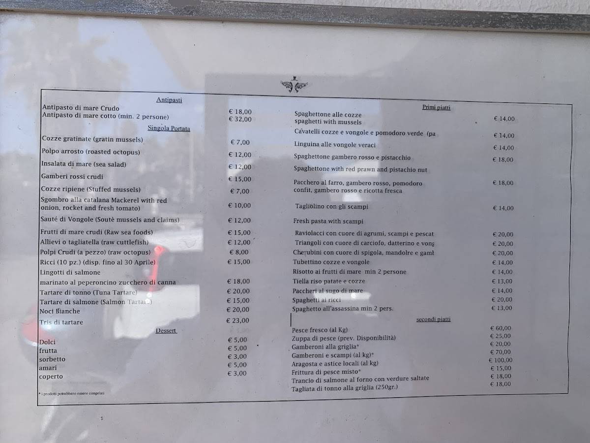 Menu di Da Nicola 