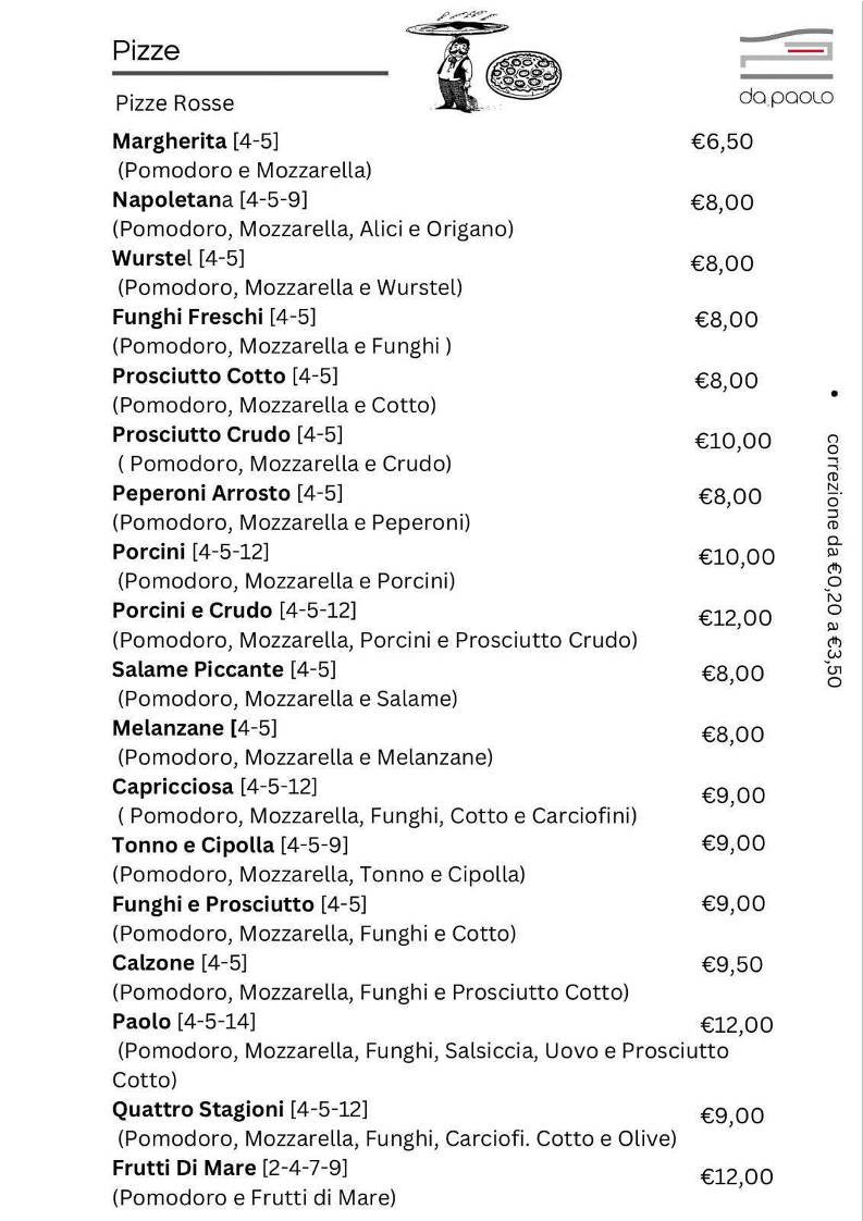Menu di Da Paolo 