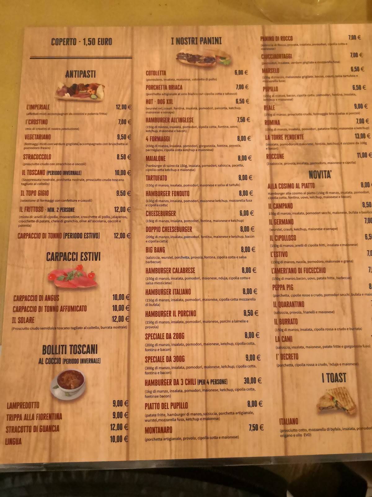 Menu di Da Pupillo & Gina 