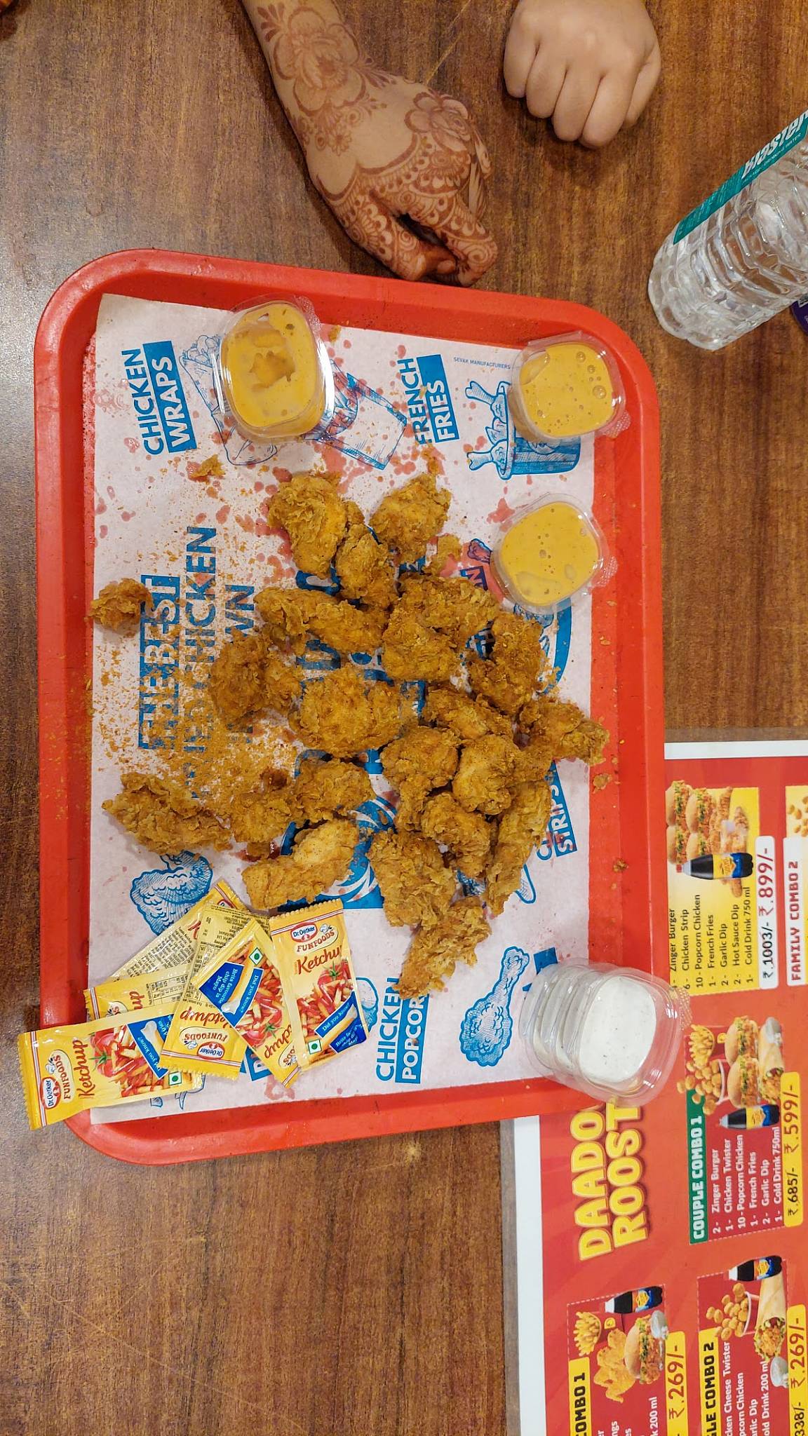 Daadoo's Rooster menu