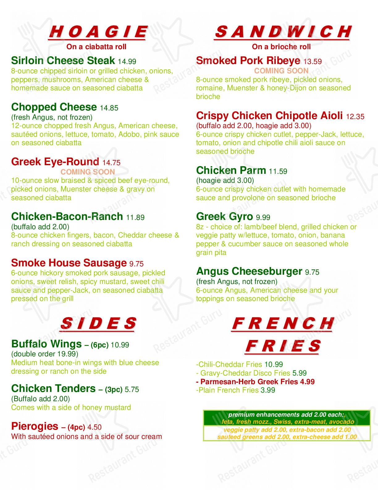 Menu at Daisy Hill Kitchen and Grill restaurant, Allentown