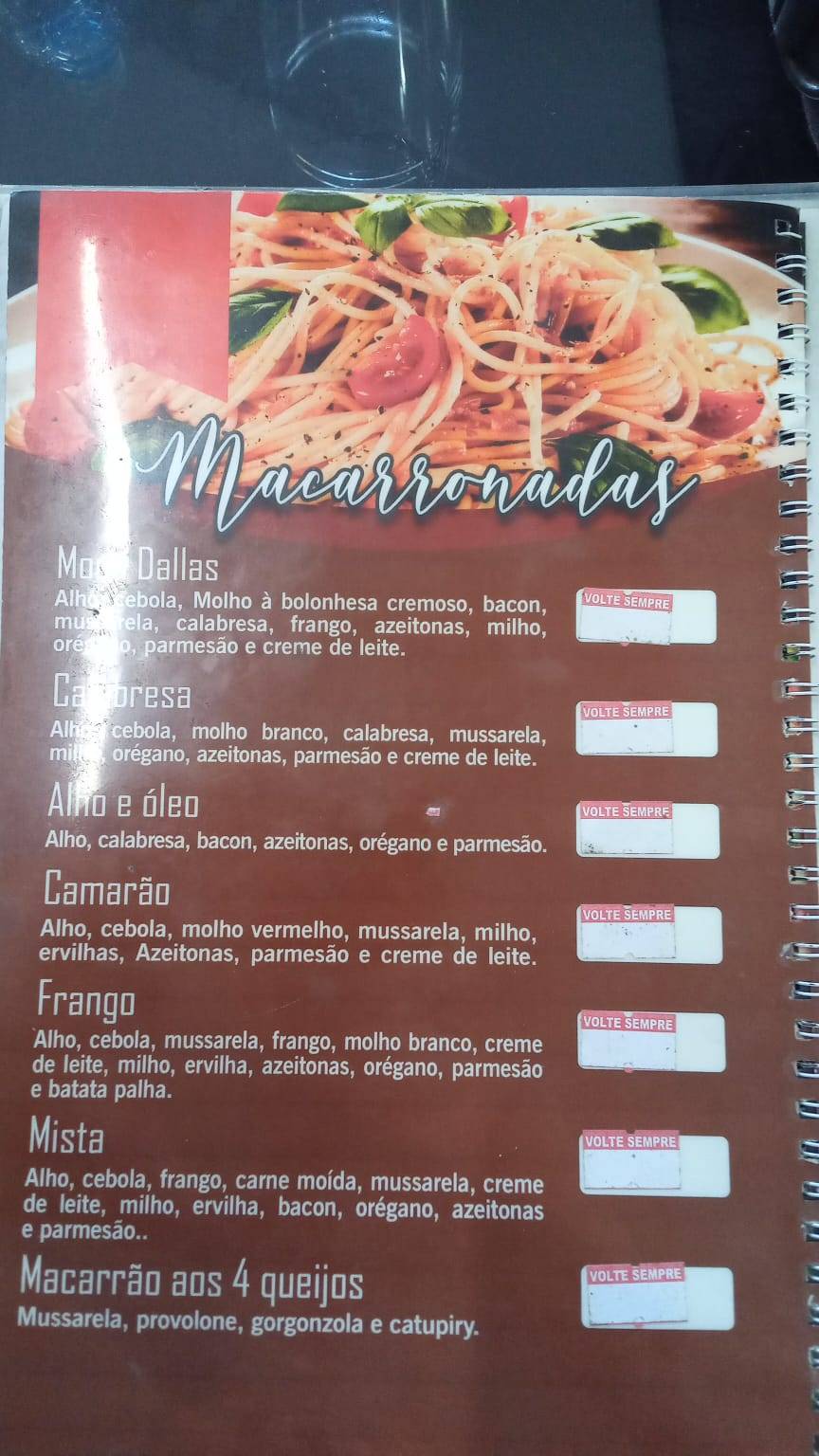Dallas Grill cardápio