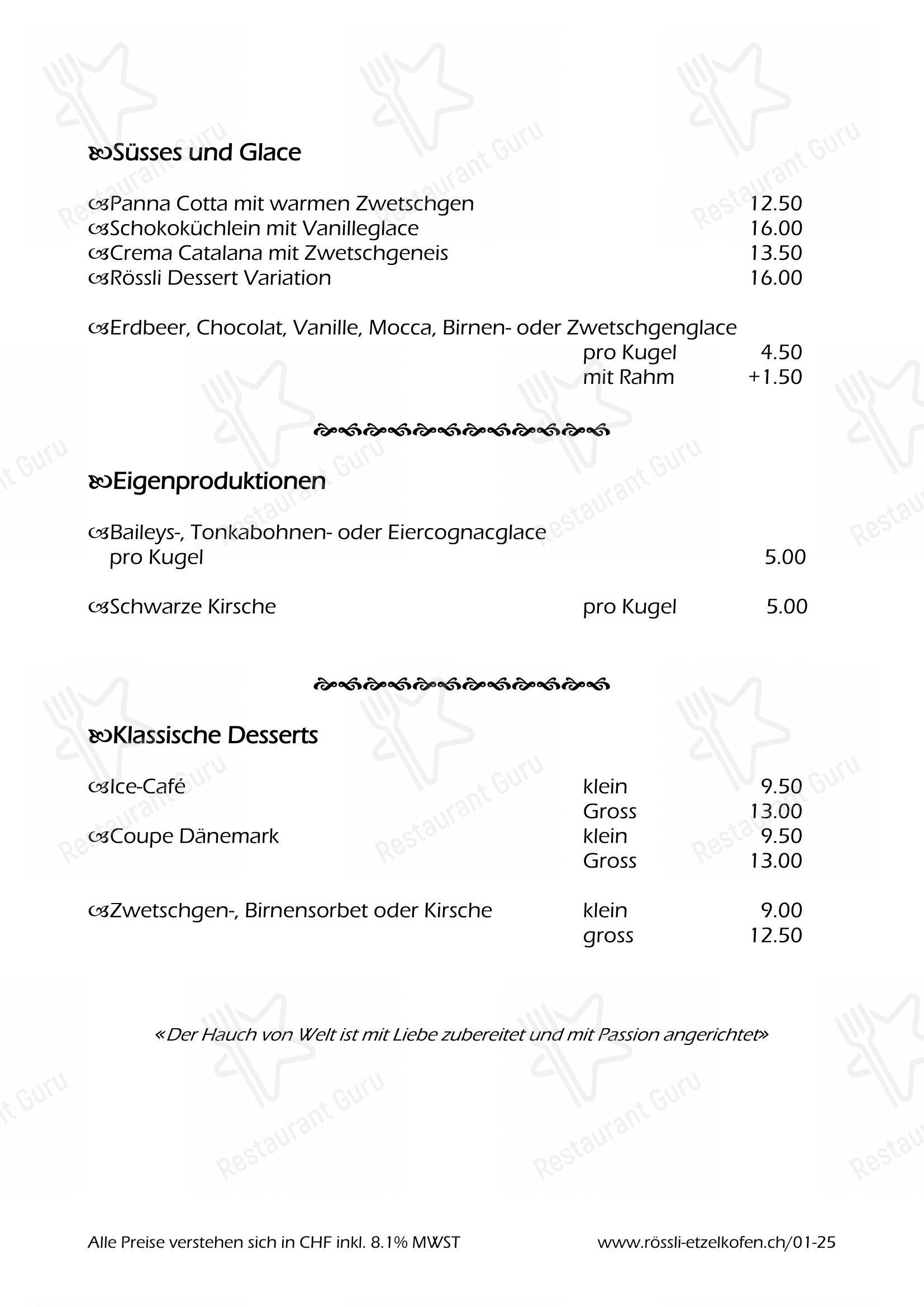 David Portner in Fraubrunnen - Menu