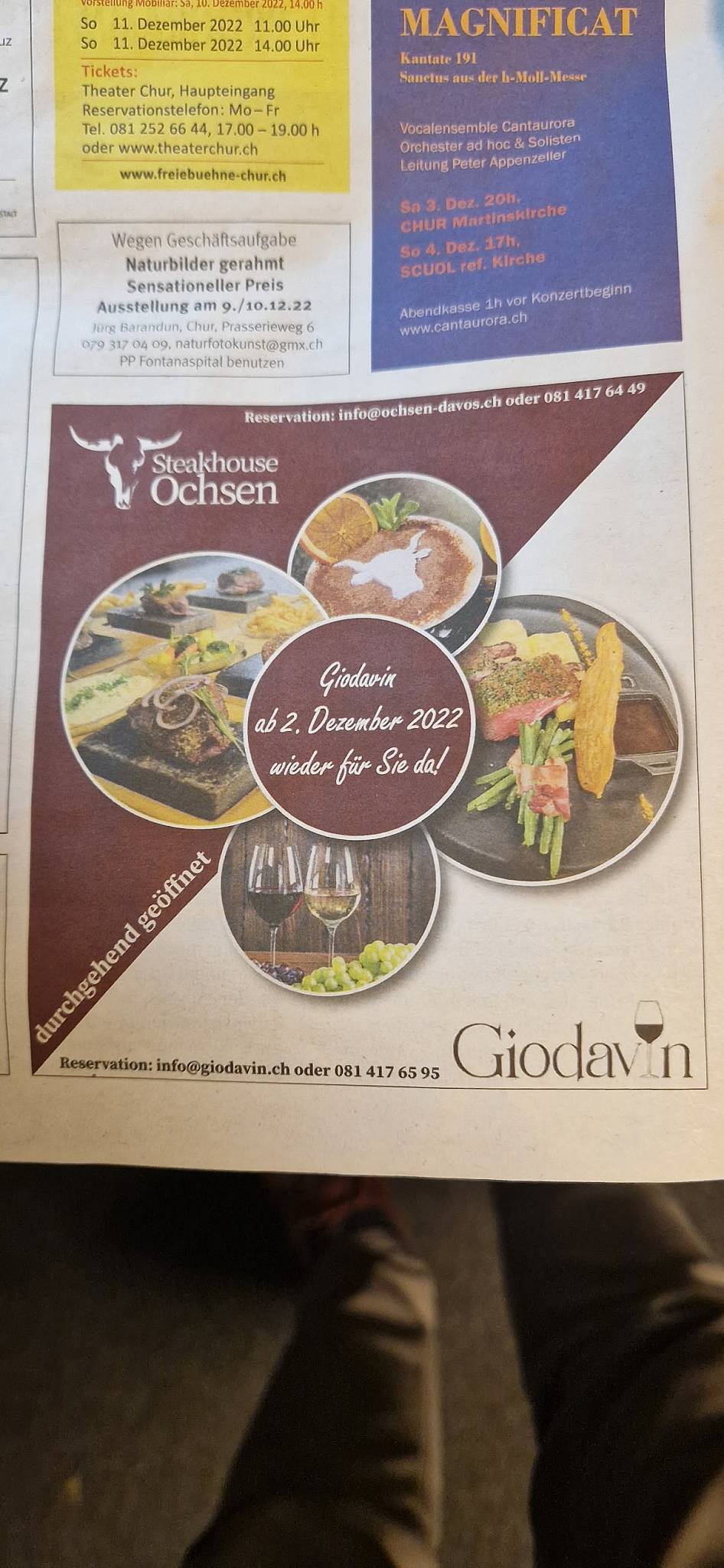 Menu di Restaurant Giodavin 