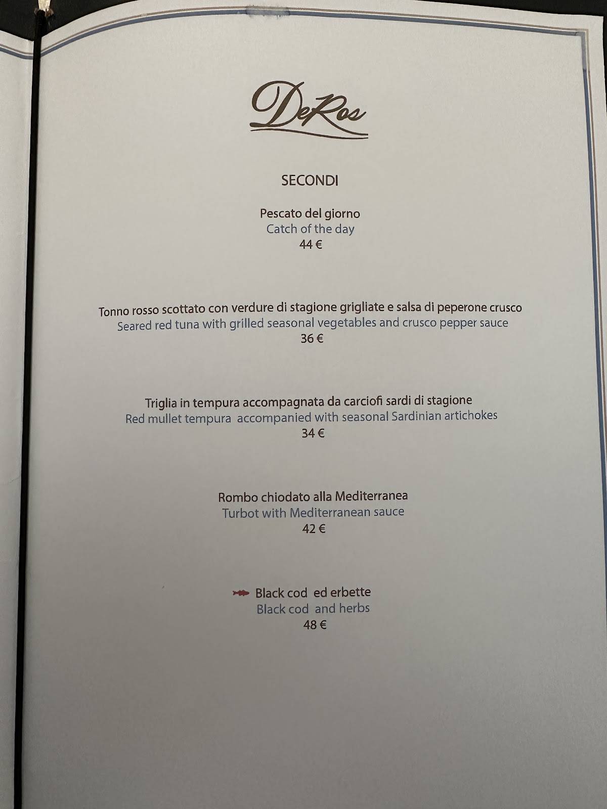 Menu di Deros Ristorante 