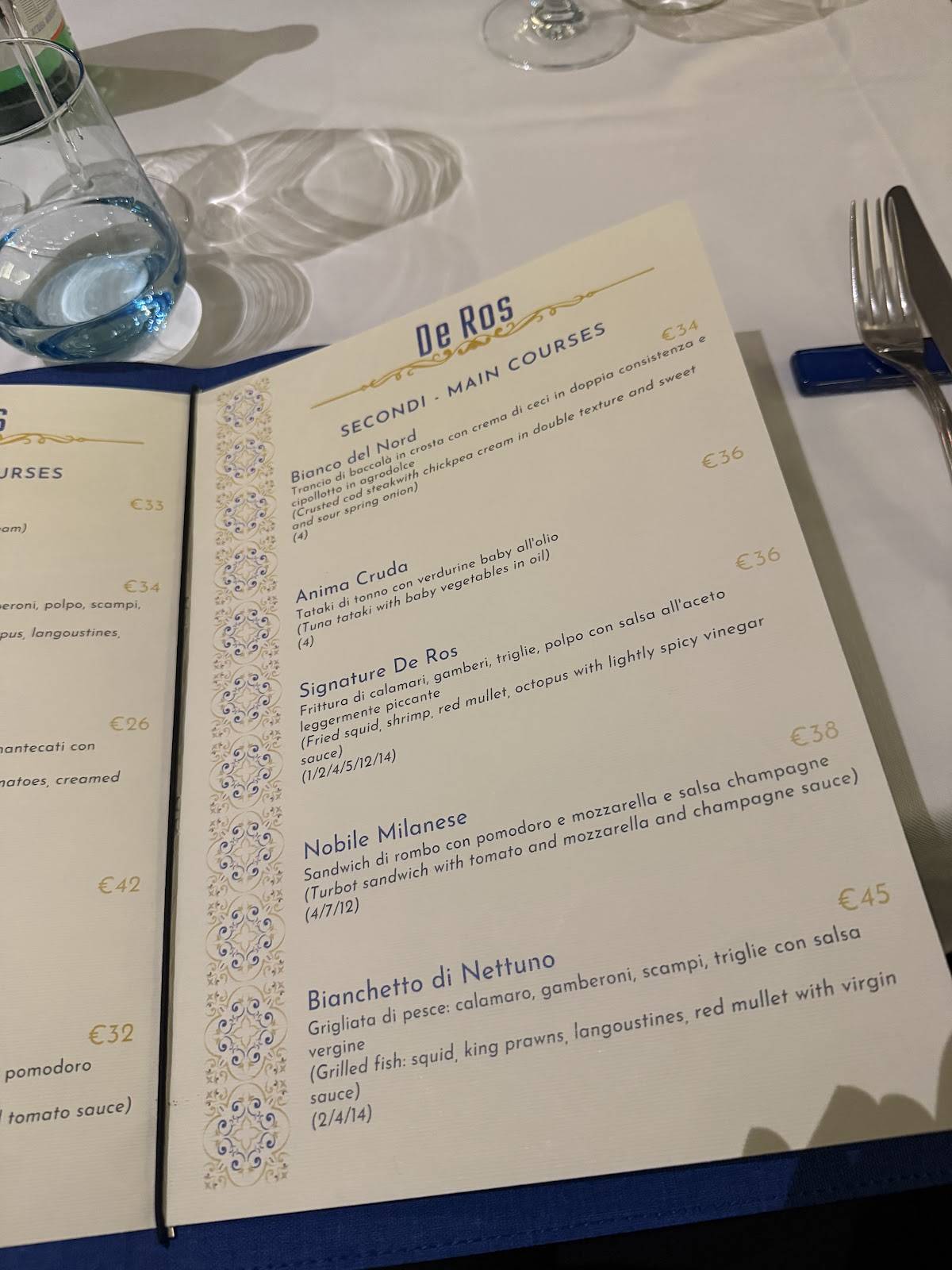 Menu di Deros Ristorante 