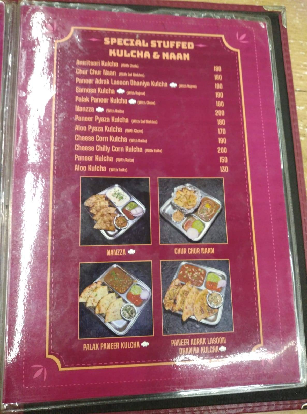 Delhi Da Chaap menu