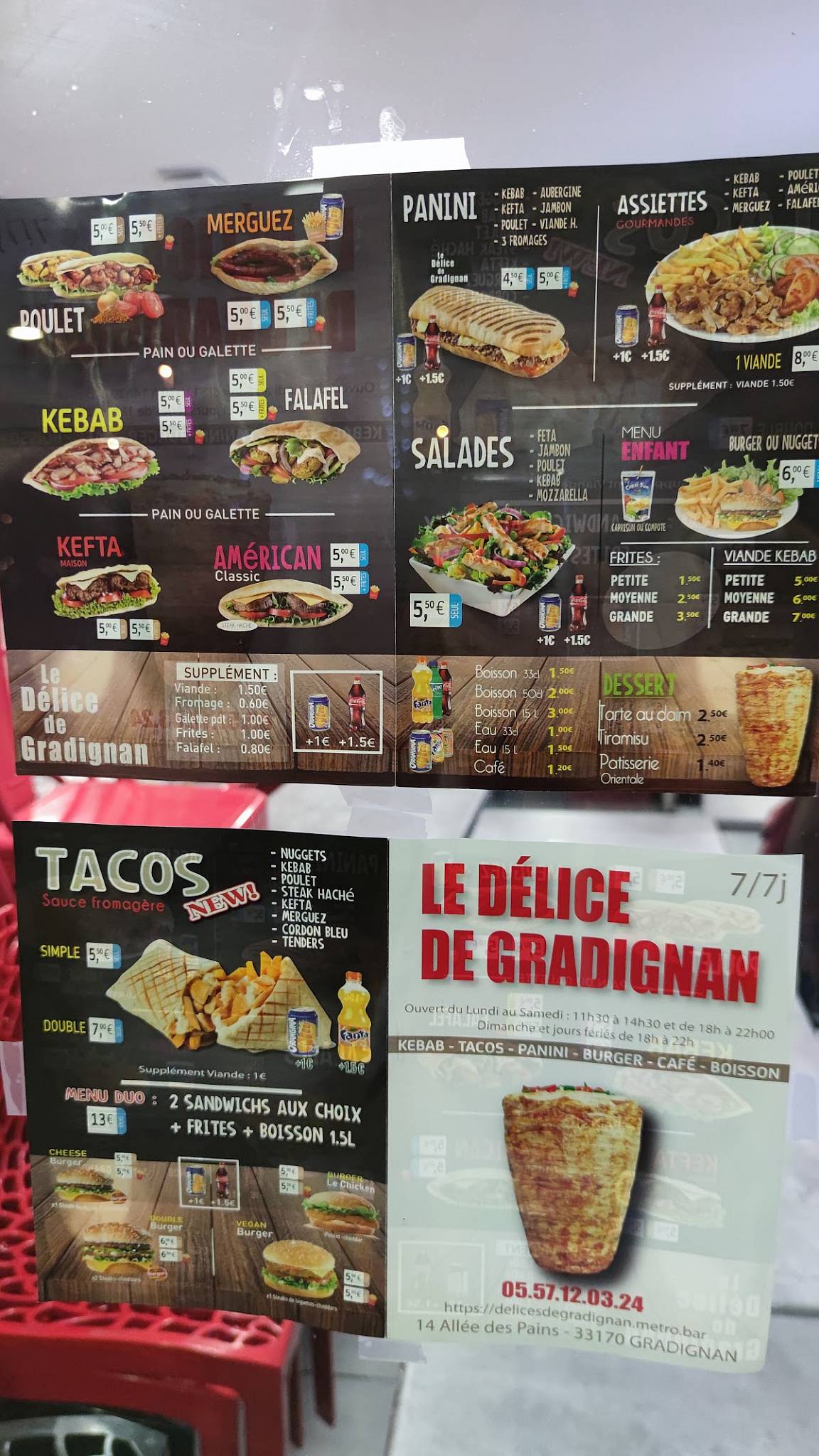 Menu de Delices de Gradignan