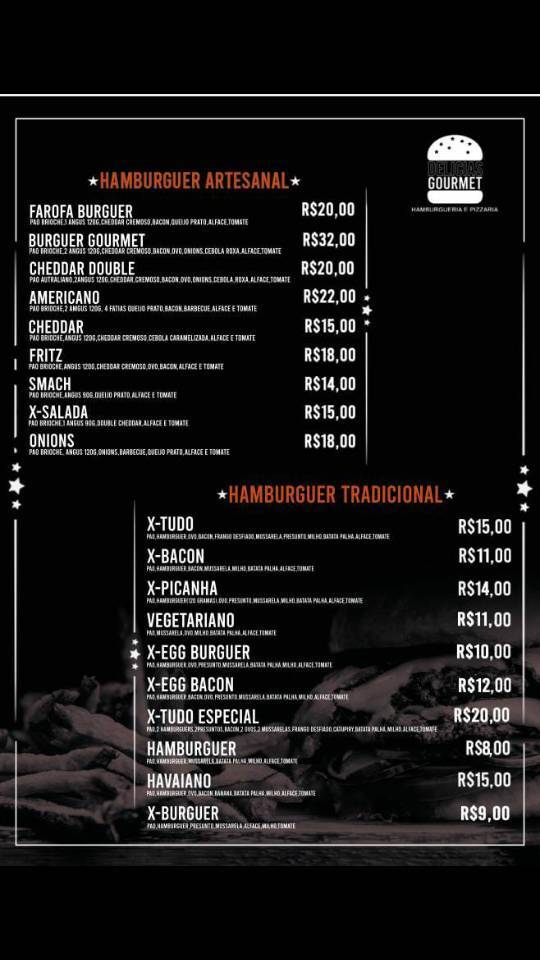 Delicias Burger cardápio
