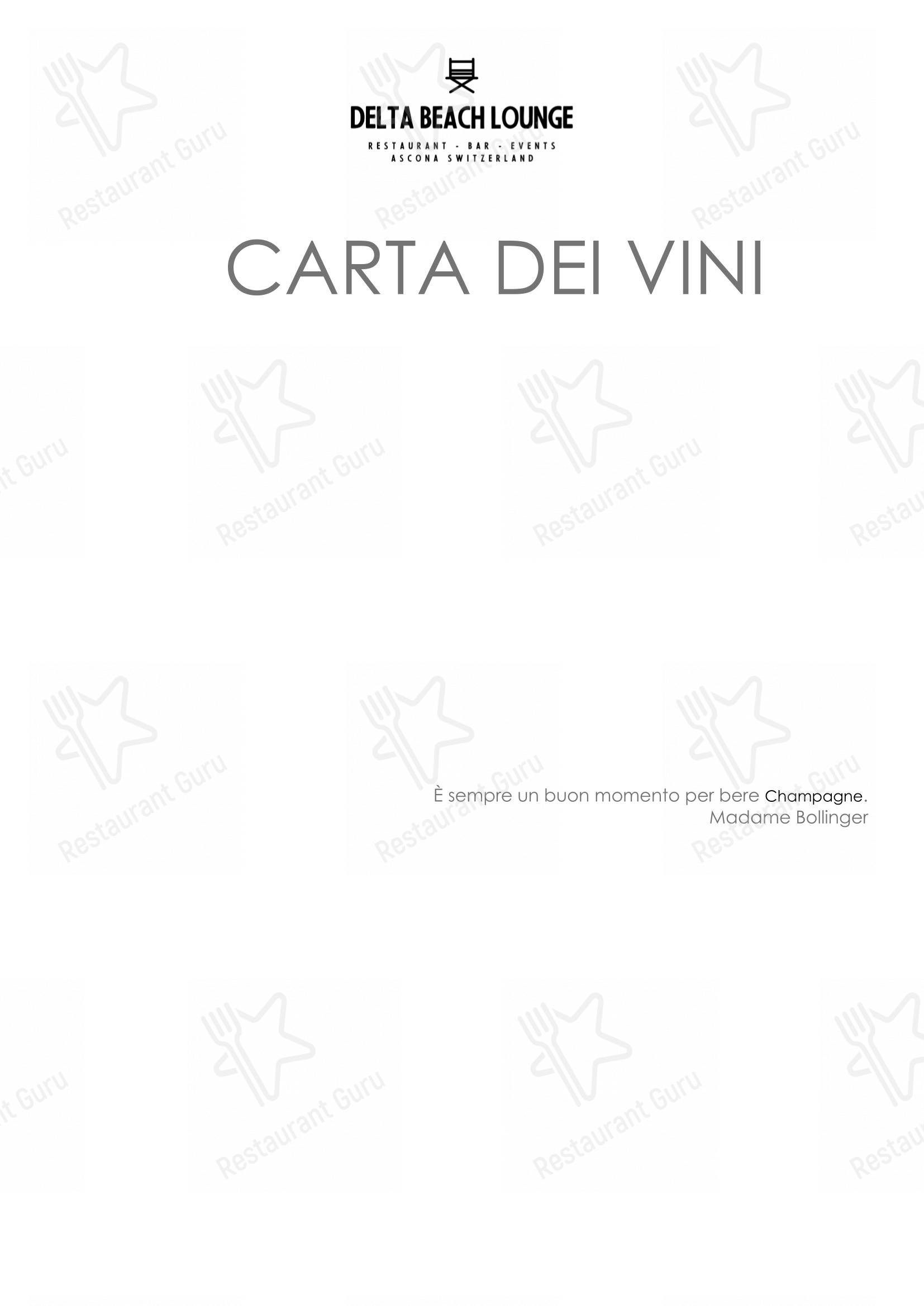 Menu di Delta Beach Lounge - 菜单