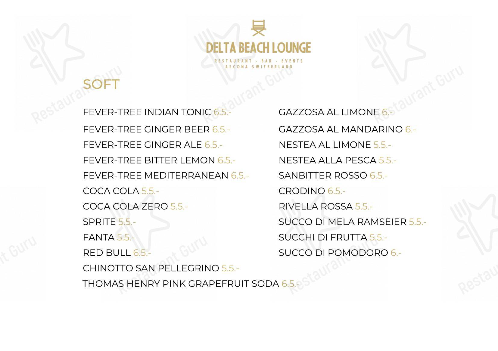 Menu di Delta Beach Lounge - Основное меню