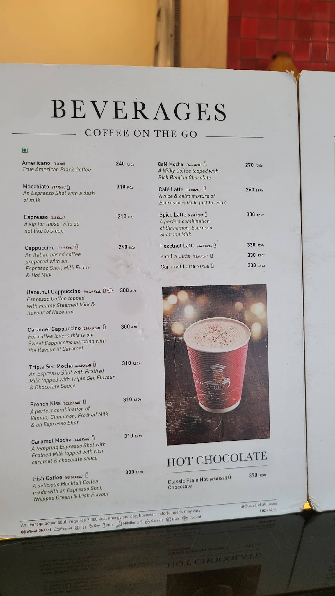 NIK BAKER'S menu