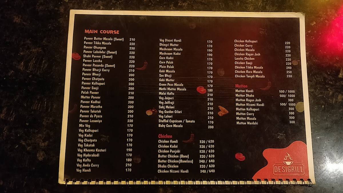 Desi Grill menu