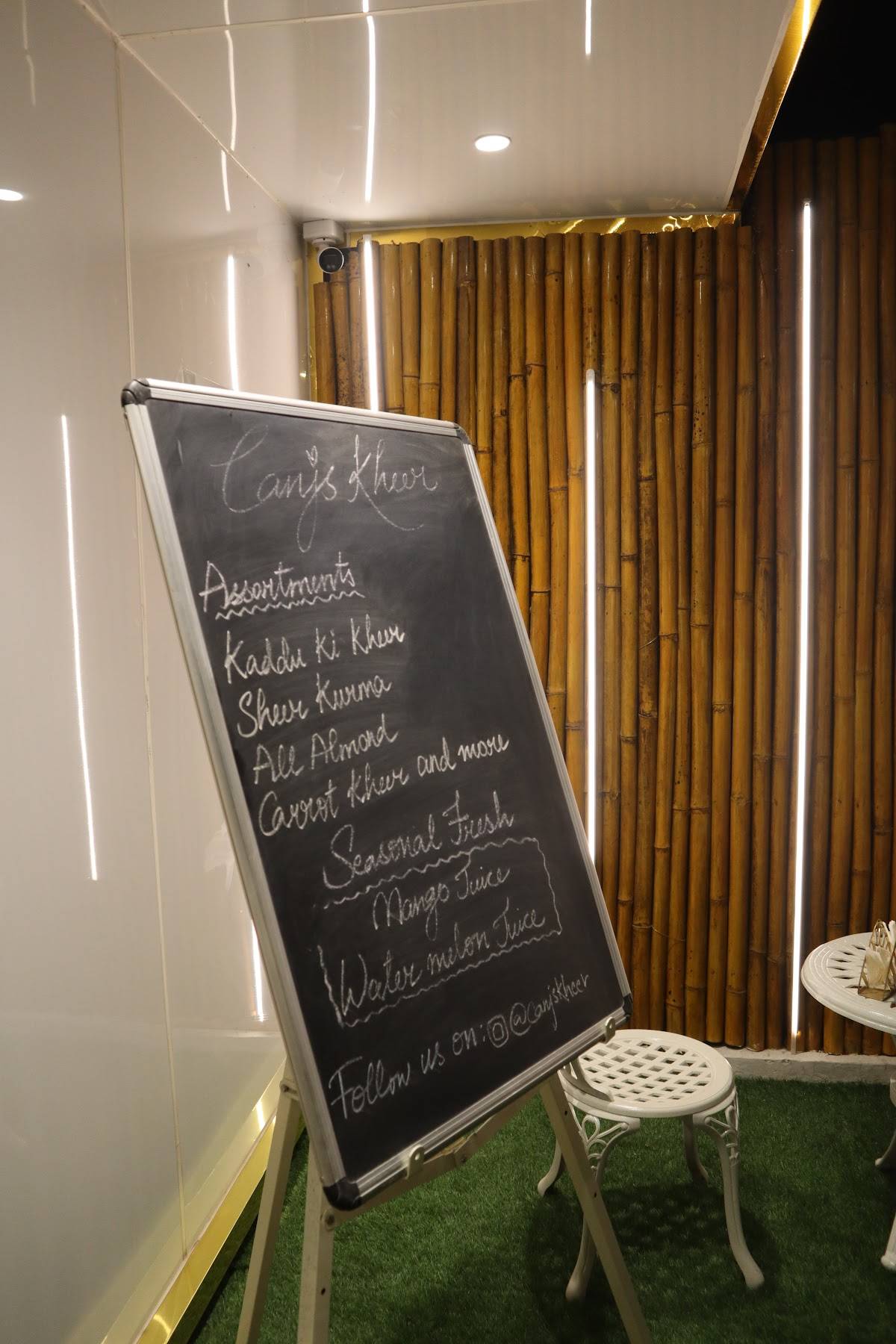 Canj's Kheer menu