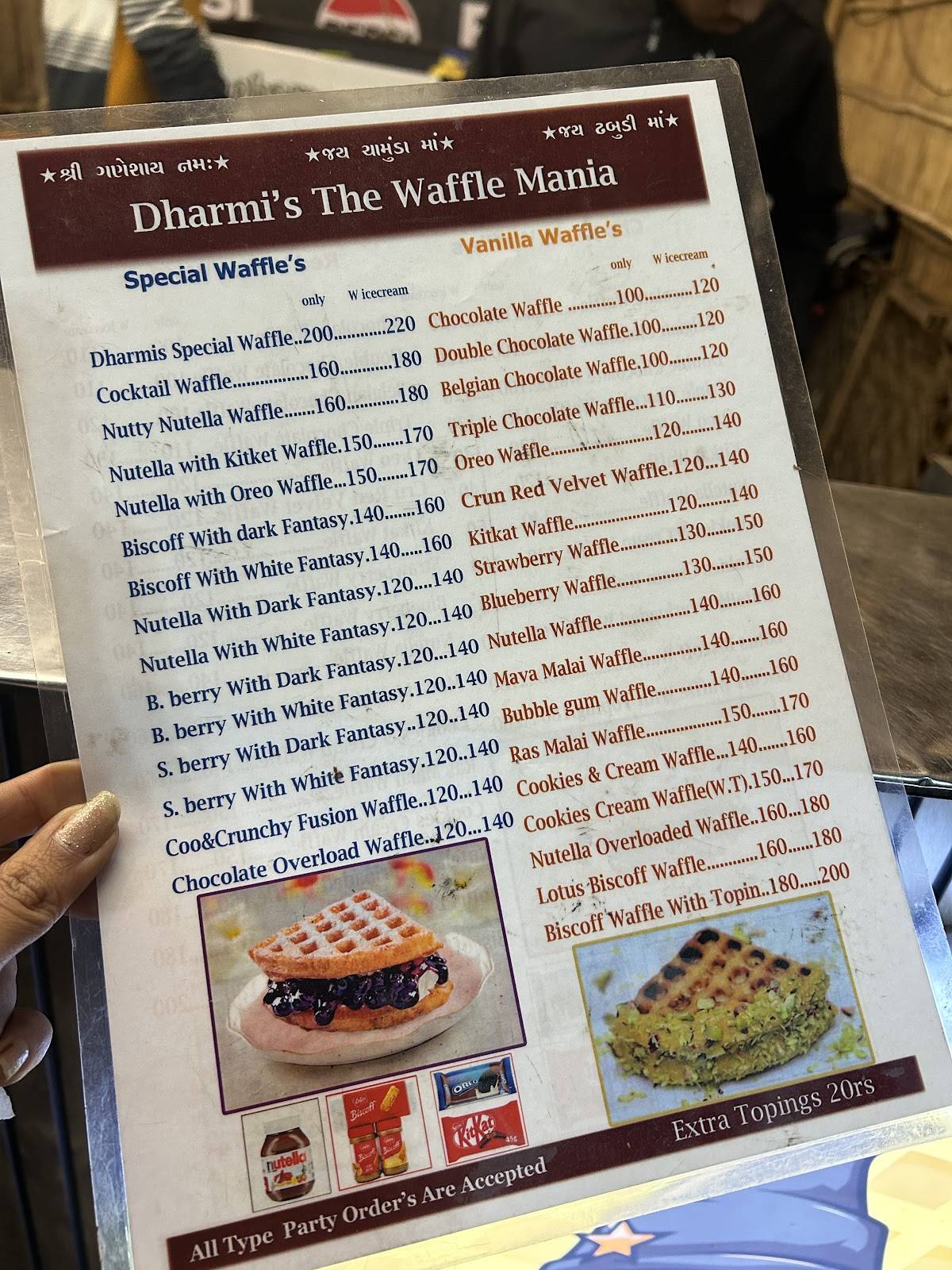 Dharmis The Waffle Mania menu