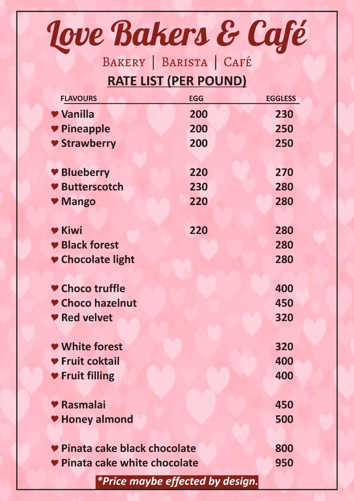 Love Bakers & Café Ranikhet menu