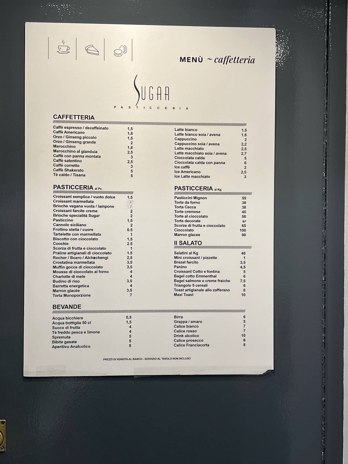 Menu di Sugar 