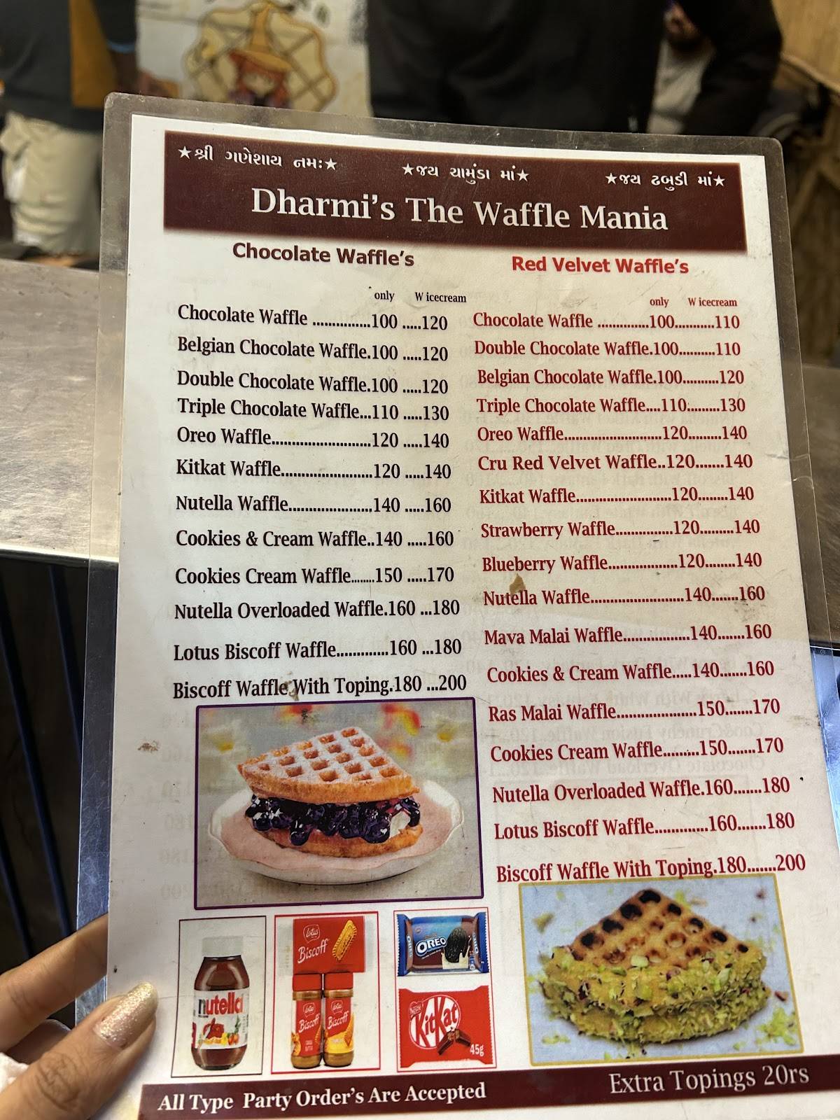 Dharmis The Waffle Mania menu