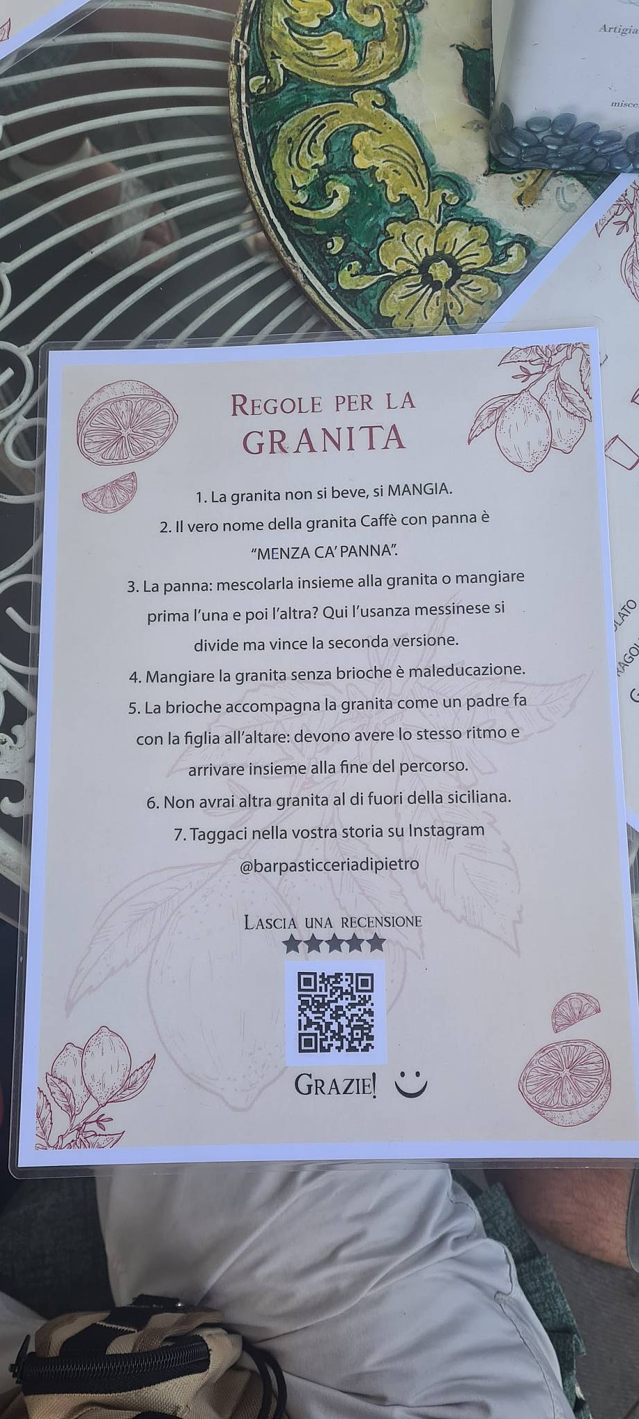 Menu di Di Pietro - Bar Pasticceria Gastronomia 