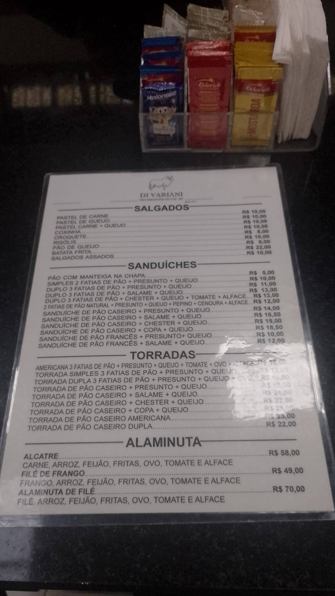 Restaurante Di Variani cardápio